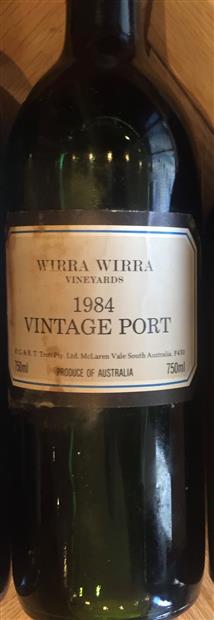 2001 Wirra Wirra Shiraz Vintage Port, Australia, South Australia ...