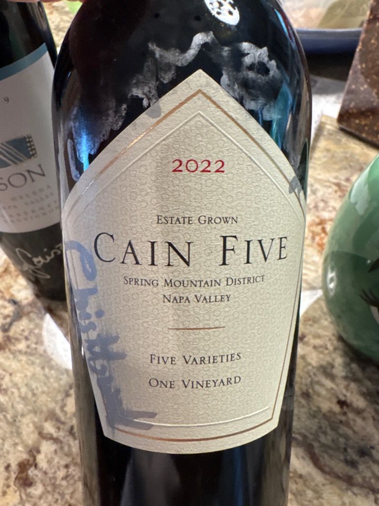 2022 Cain Vineyard & Winery Cain Five - CellarTracker
