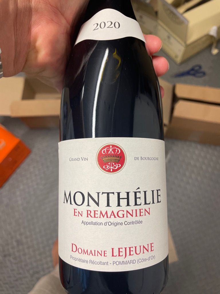 2020 Domaine Lejeune Monthélie En Remagnien, France, Burgundy, Côte de