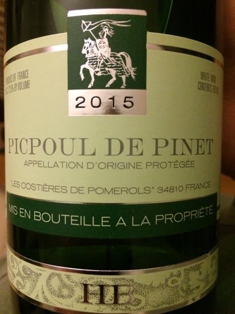 2015 Cave De Pomérols Picpoul De Pinet, France, Languedoc Roussillon ...