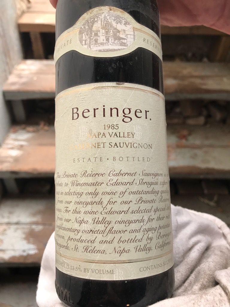 1985 Beringer Vineyards Cabernet Sauvignon Private Reserve