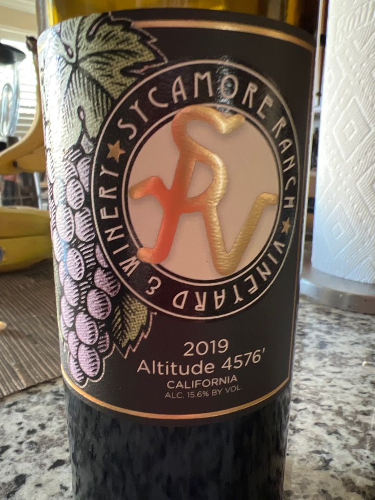 2020 Sycamore Ranch Vineyard & Winery Altitude 4576', USA, California