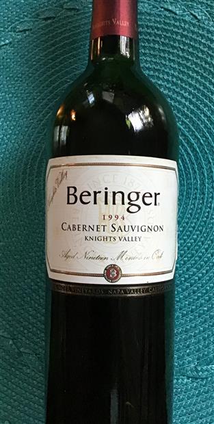 1985 Beringer Vineyards Cabernet Sauvignon Knights Valley