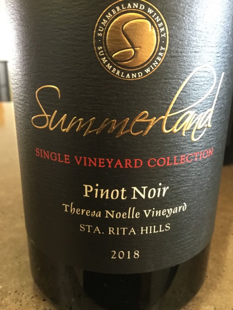 2018 Summerland Pinot Noir Theresa-Noelle Vineyard, USA, California ...