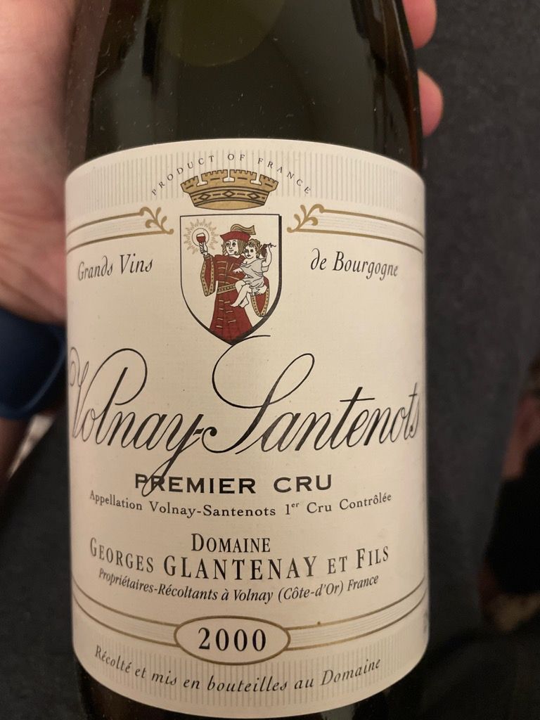 2000 Domaine Glantenay Volnay 1er Cru Santenots, France, Burgundy, Côte ...