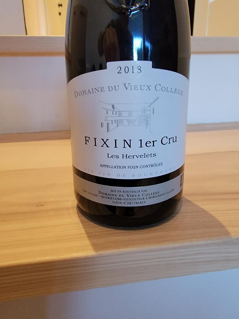 2018 Domaine du Vieux Collège Fixin 1er Cru Hervelets, France, Burgundy, Côte de Nuits, Fixin