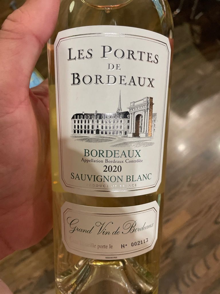 2020 Les Portes de Bordeaux Sauvignon Blanc Bordeaux - CellarTracker
