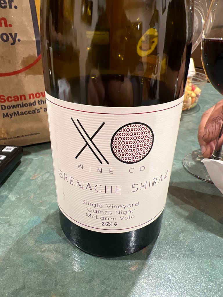 2019 XO Wine Co Shiraz Grenache, Australia, South Australia, Fleurieu