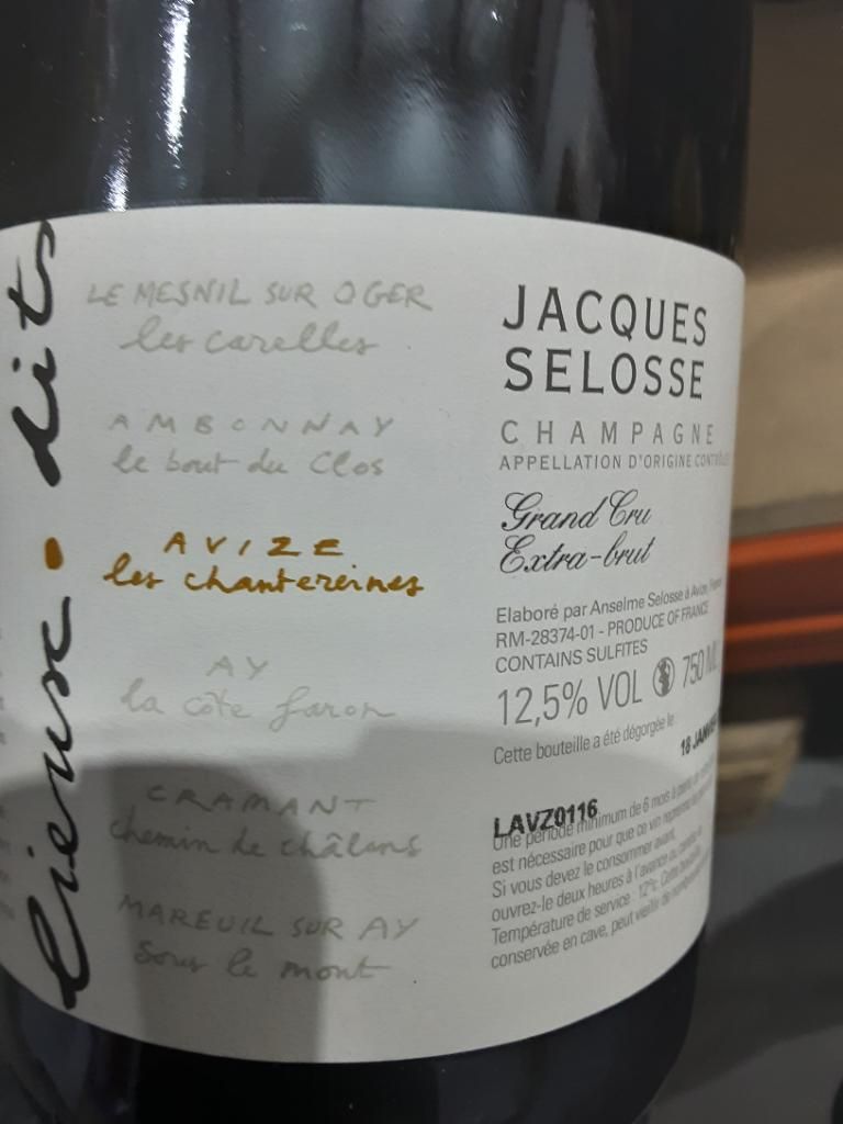 N.V. Jacques Selosse Champagne Grand Cru Lieux-dits Extra Brut