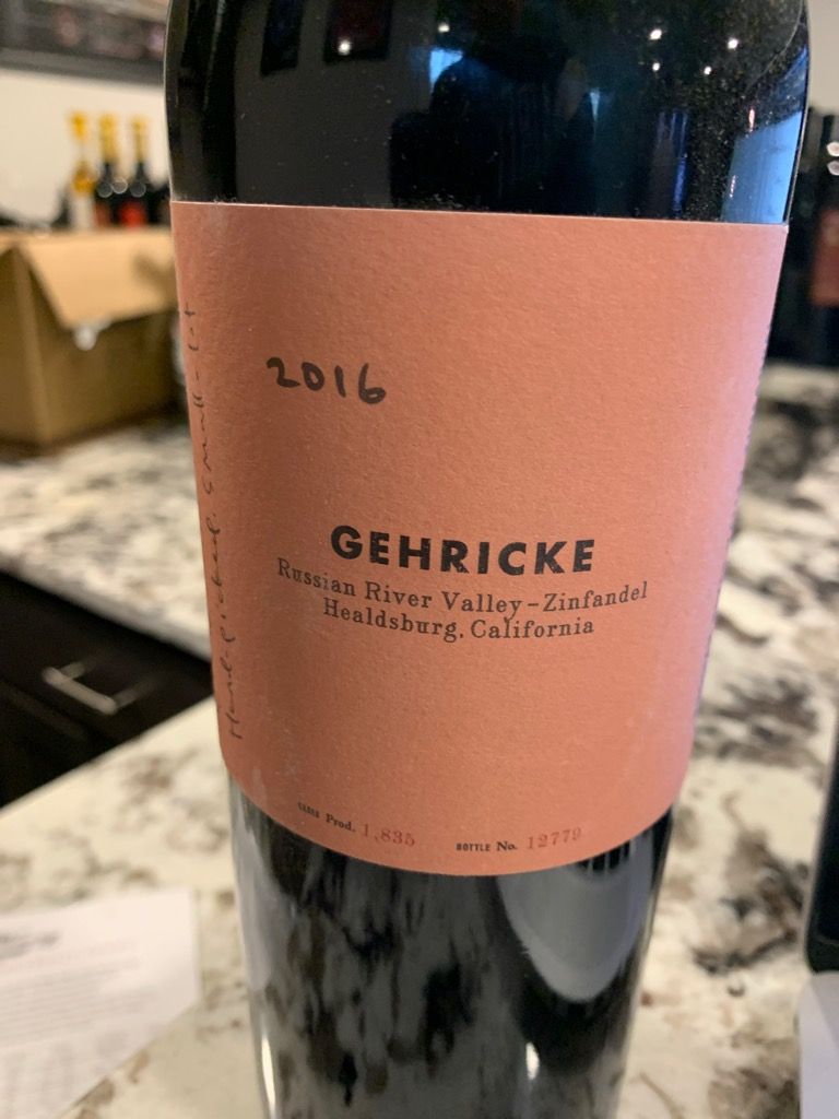 2016 Gehricke Zinfandel, USA, California, Sonoma County, Russian River
