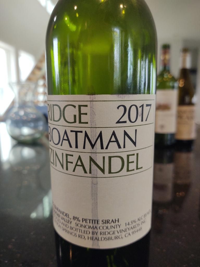 2017 Ridge Zinfandel Boatman, USA, California, Sonoma County, Sonoma