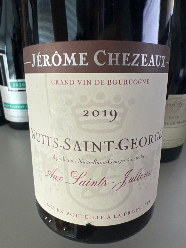 2021 Jérôme Chezeaux Nuits St. Aux SaintsJuliens, France
