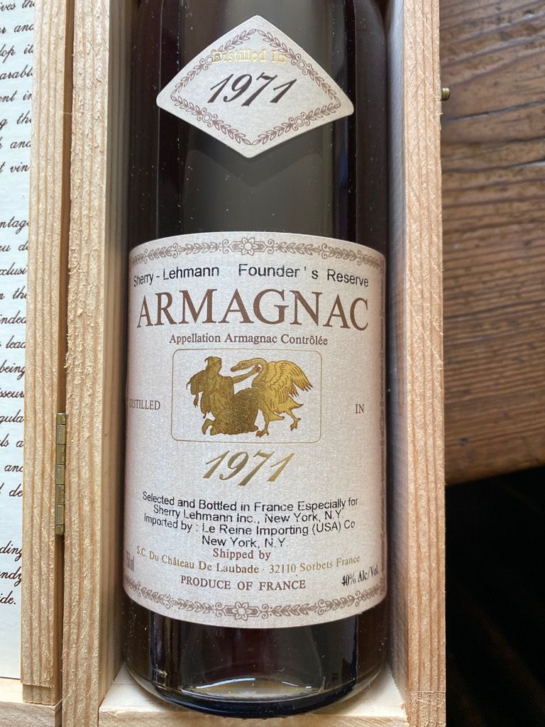 LAUBADE アルマニャック 1964 1964 Château de Laubade Armagnac Sherry-Lehmann Founder's Reserve