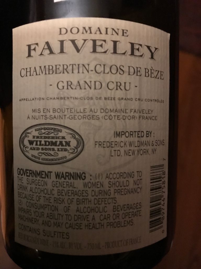 2014 Faiveley Chambertin-Clos de Bèze - CellarTracker