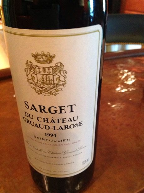 1993 Château Gruaud Larose Sarget de Gruaud Larose - CellarTracker