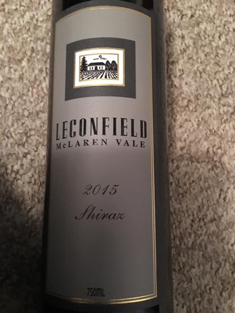 2015 Leconfield Shiraz Australia South Australia Fleurieu
