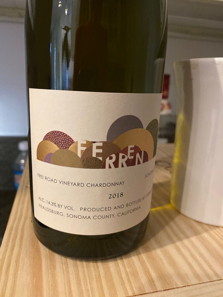 2018 Ferren Wines Chardonnay Frei Road Vineyard, USA, California ...