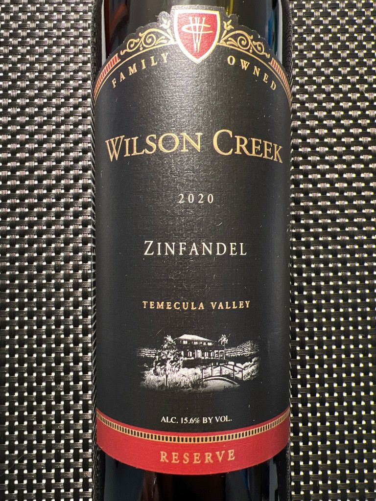 2020 Wilson Creek Zinfandel Reserve, USA, California, South Coast