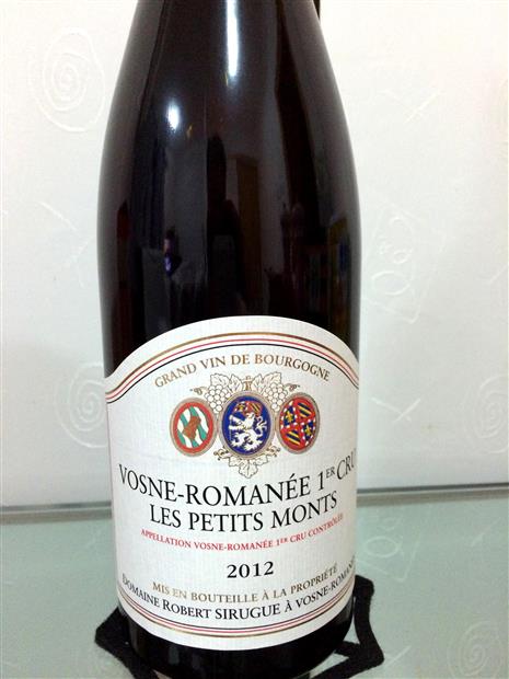 ロベール•シリュグ Vosne-Romanée 2012 2012 Domaine Robert Sirugue Vosne-Romanée 1er Cru Les Petits Monts