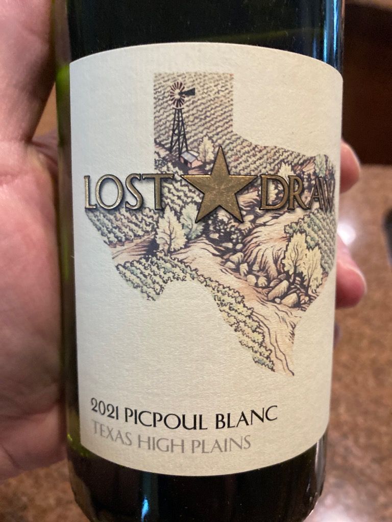 2021 Lost Draw Cellars Picpoul Blanc Timmons Estate Vineyard, USA, Texas, Texas High Plains