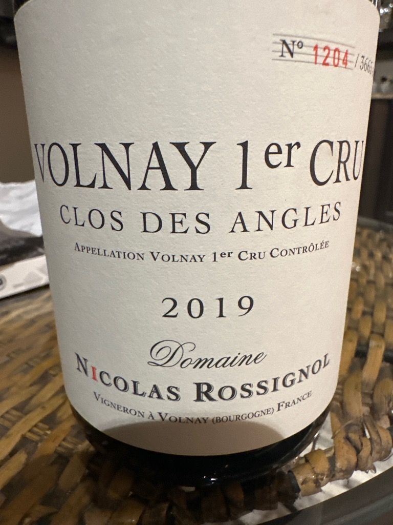 Volnay 1er Cru 2019／Nicolas Rossignol 2019 Nicolas Rossignol Volnay 1er Cru Santenots - CellarTracker