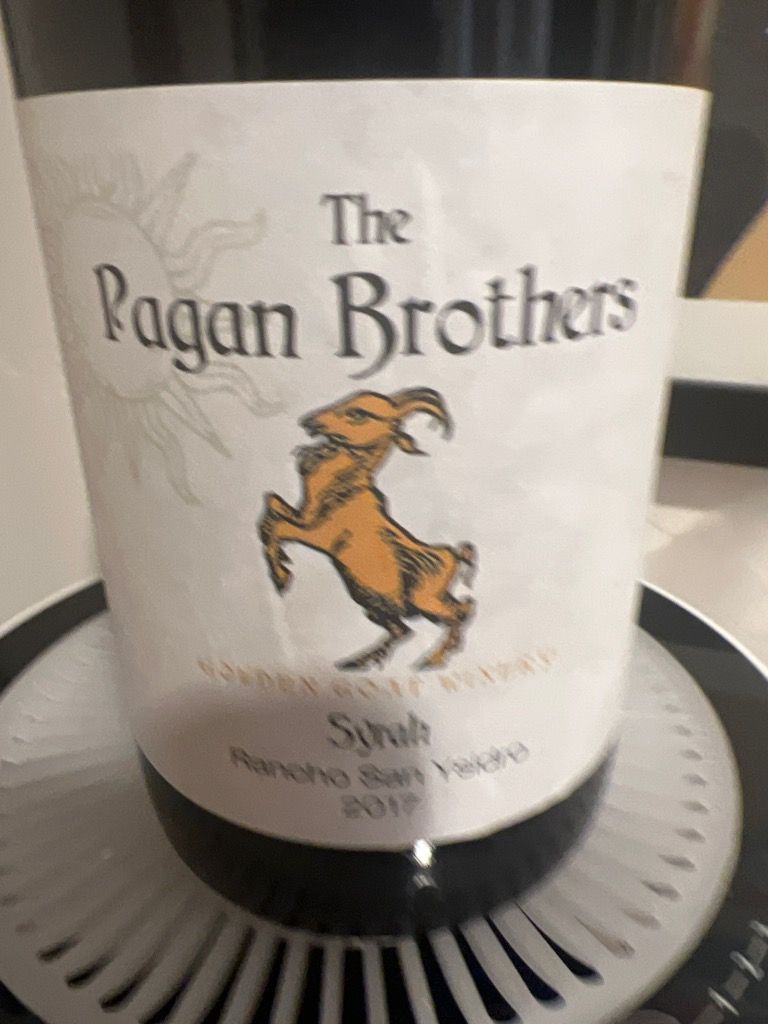 2017 Pagan Brothers Syrah Alisos Syrah Lafond Vineyard, USA, California, Central Coast, Santa