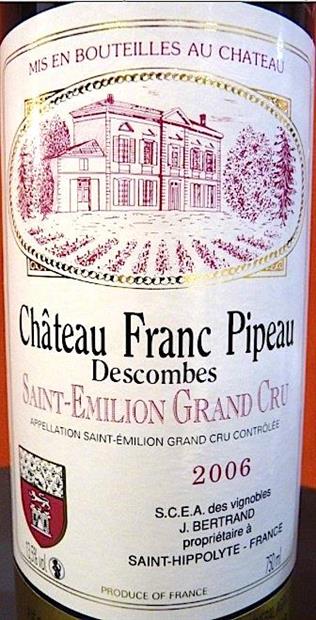 2006 Château Franc Pipeau, France, Bordeaux, Libournais, St. Émilion ...