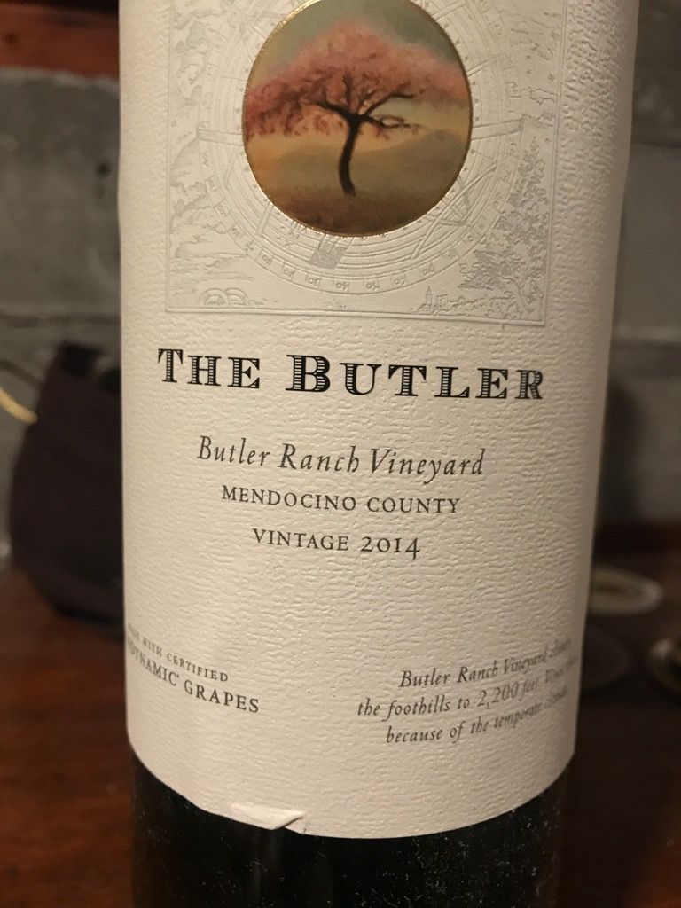 2016 Bonterra Vineyards The Butler Single Vineyard, USA, California, North Coast, Mendocino
