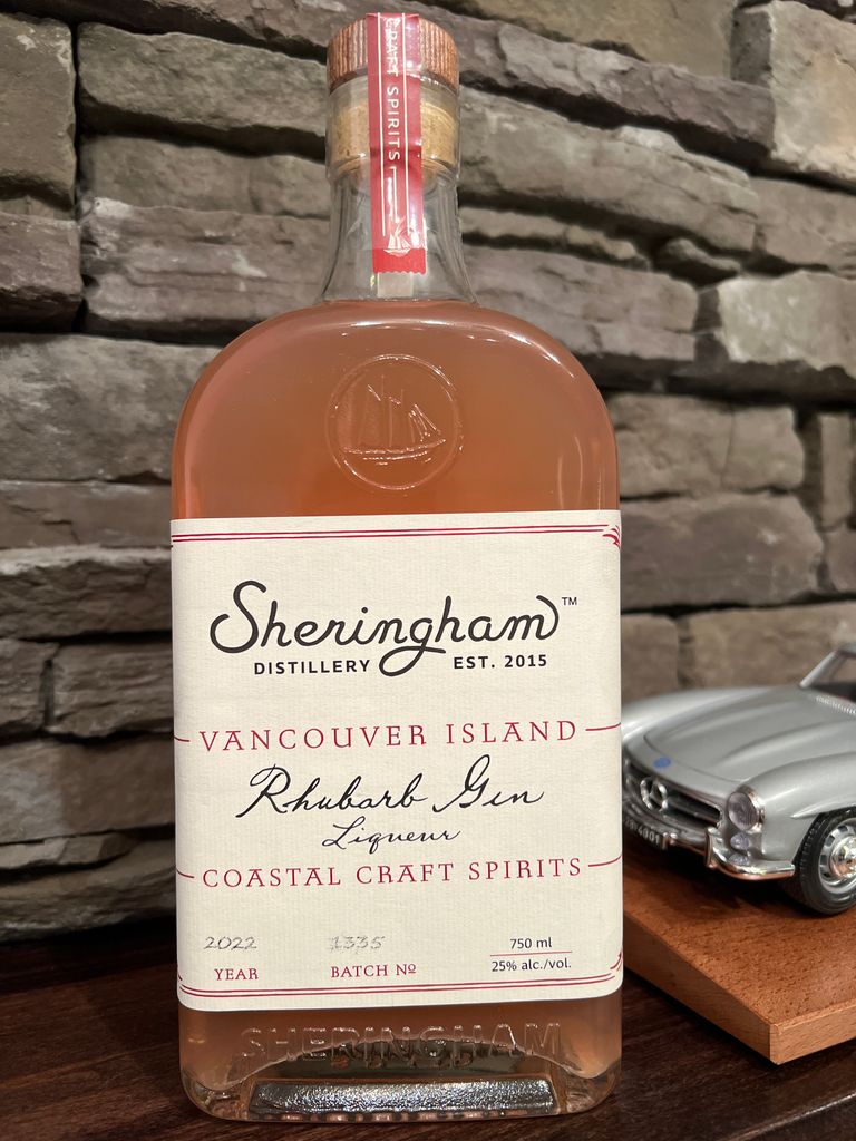 NV Sheringham Distillery Rhubarb Gin Liqueur, Canada, British Columbia, Vancouver Island