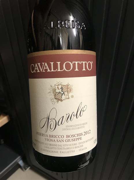 2012 Cavallotto Barolo Riserva Bricco Boschis Vigna San Giuseppe