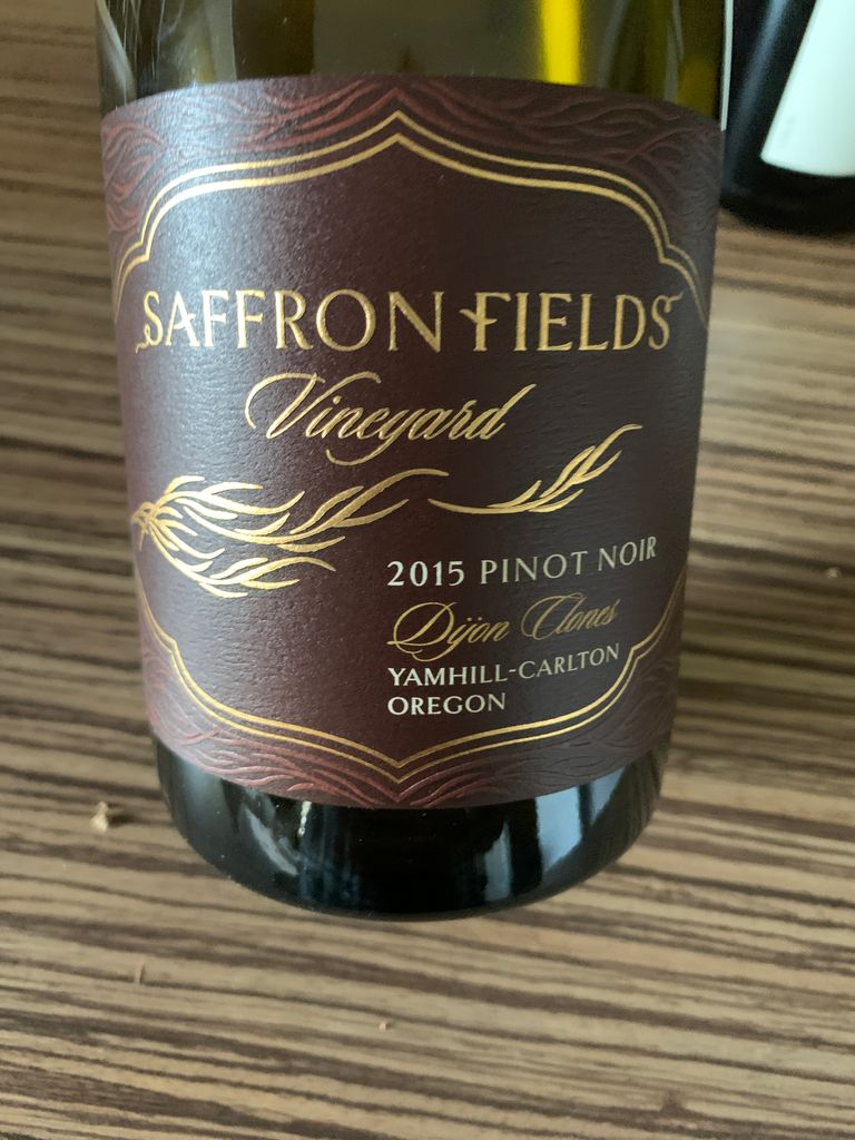 2015 Saffron Fields Vineyard Pinot Noir YamhillCarlton, USA, Oregon