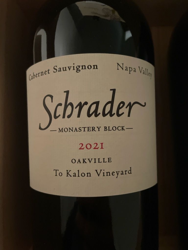 2021 Schrader Cellars Cabernet Sauvignon Original Beckstoffer To Kalon ...