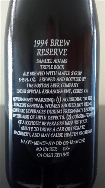 1994 Samuel Adams Triple Bock Usa Massachusetts Cellartracker