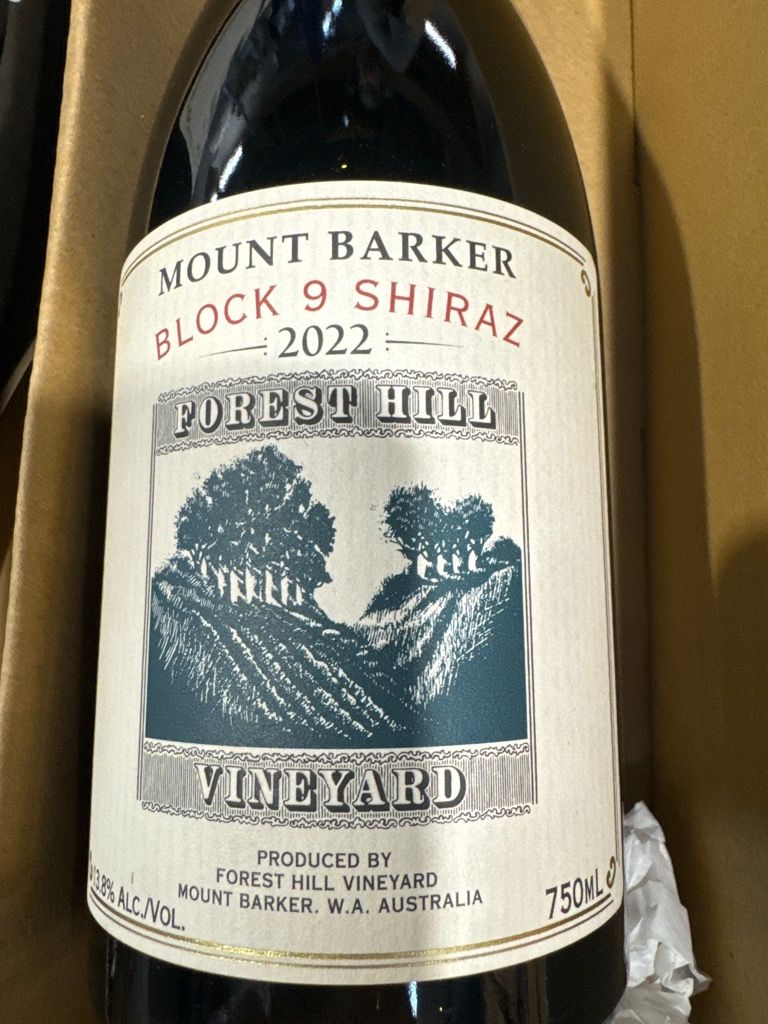 2022 Forest Hill Vineyard Shiraz Block 9, Australia, Western Australia