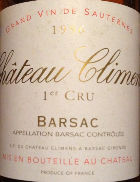 1996 Château Climens, France, Bordeaux, Sauternais, Barsac 