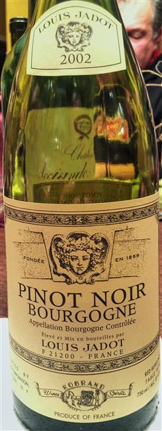 2002 Louis Jadot Pinot Noir Bourgogne - CellarTracker 2002 Louis Jadot Pinot Noir Bourgogne - CellarTracker