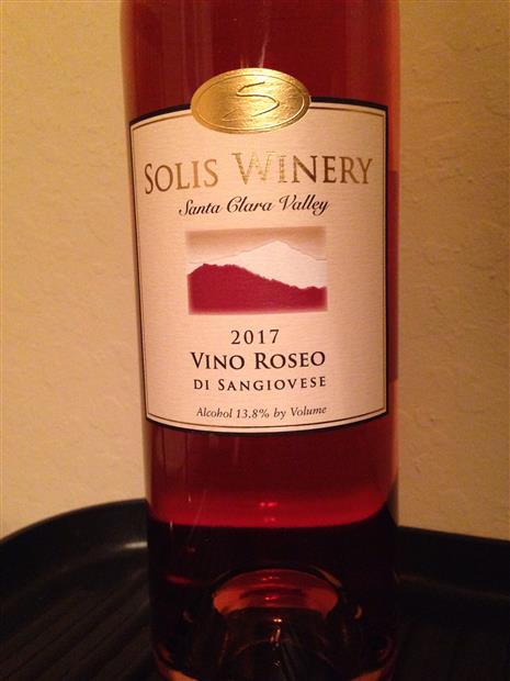 2017 Solis Winery Vino Roseo di Sangiovese, USA, California, Central Coast, Santa Clara Valley ...