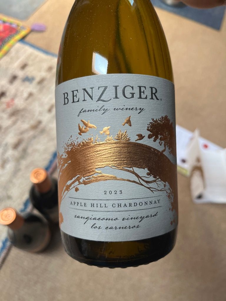 2023 Benziger Family Winery Chardonnay Apple Hill Sangiacomo Vineyard ...