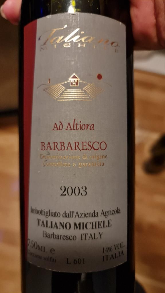 2003 Taliano Michele Barbaresco Ad Altiora, Italy, Piedmont, Langhe ...