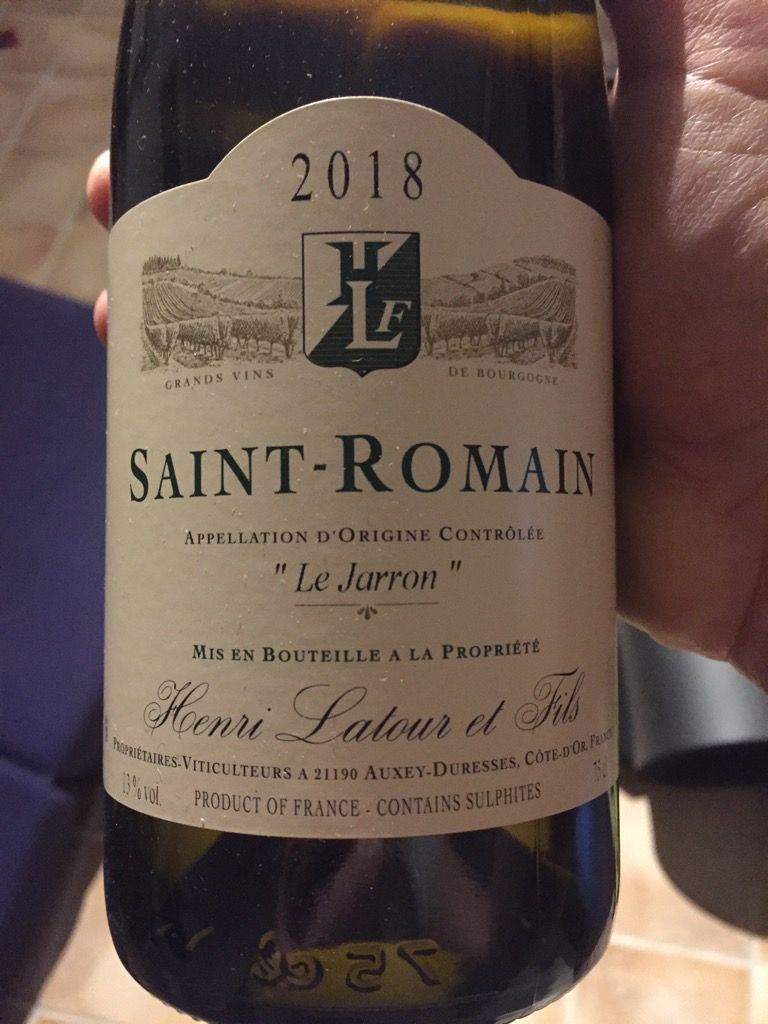 2018 Henri Latour SaintRomain Le Jarron, France, Burgundy, Côte de Beaune, SaintRomain