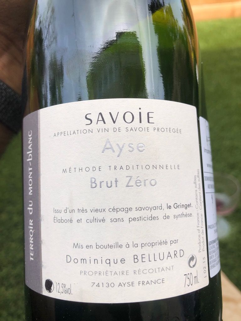 2018 Domaine Belluard Mont Blanc Brut Zéro, France, Savoie, Vin de