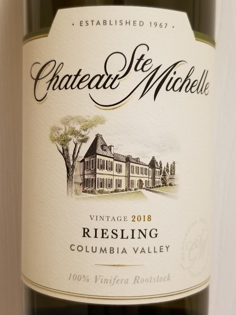Ste. Michelle Riesling 2018 Chateau Ste. Michelle Riesling, USA, Washington, Columbia Valley ...