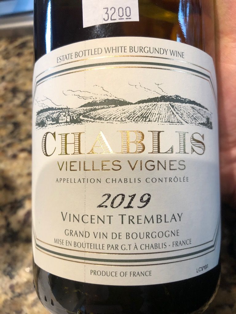 2019 Vincent Tremblay Chablis Vieilles Vignes, France, Burgundy