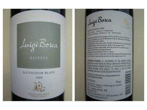 2009 Luigi Bosca Sauvignon Blanc Reserva - CellarTracker