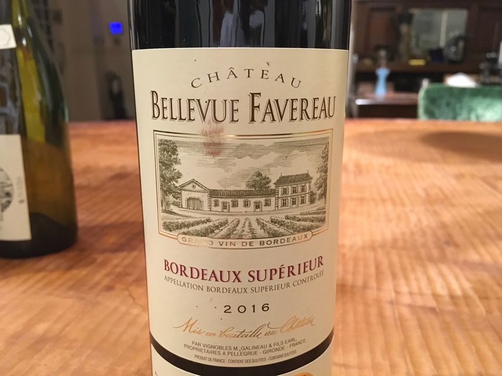 2016 Château Bellevue Favereau, France, Bordeaux, Bordeaux Supérieur