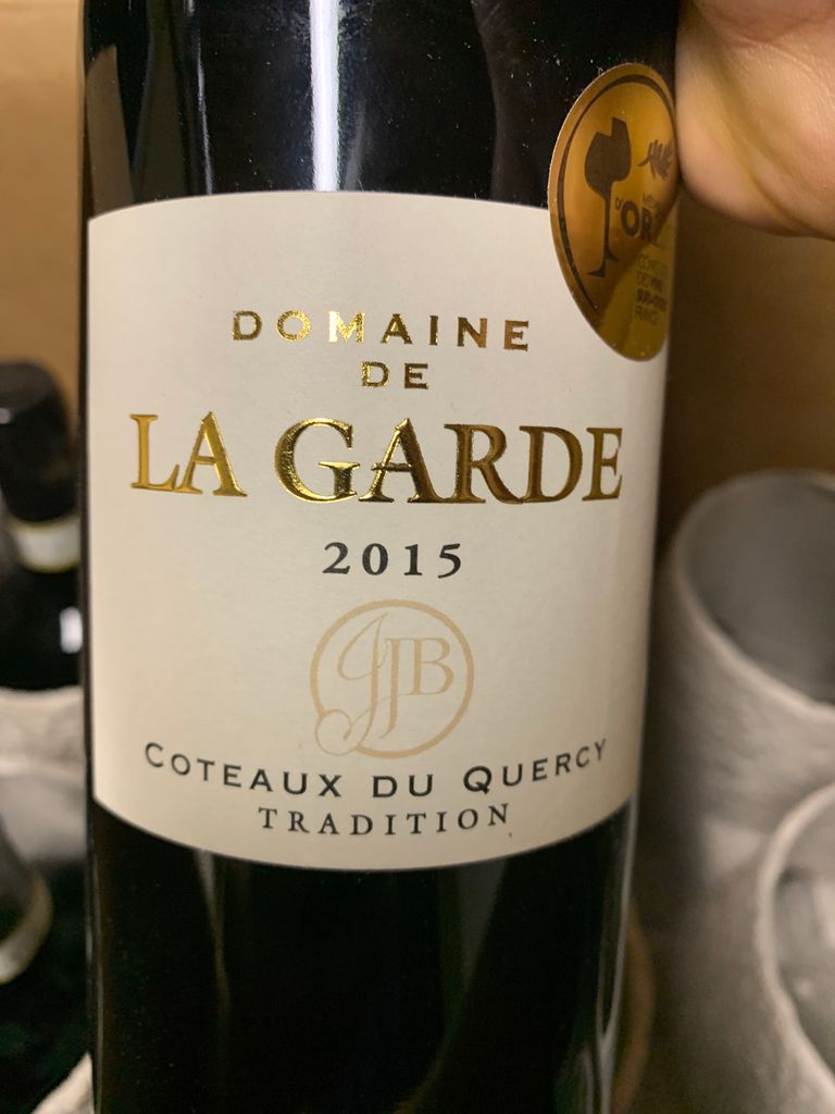 2015 Domaine de la Garde Coteaux du Quercy Tradition, France, Southwest France, Coteaux du