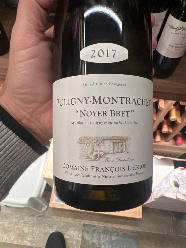 2017 Domaine François Legros Puligny-Montrachet Noyers Brets, France ...