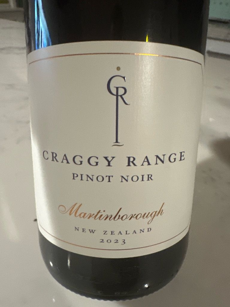 2023 Craggy Range Pinot Noir Martinborough, New Zealand, North Island ...