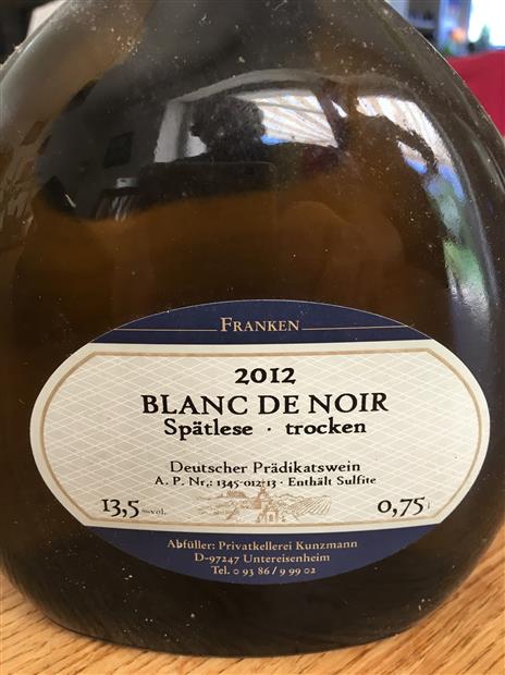 N.V. Privatkellerei Kunzmann Blanc de Noir Sp tlese CellarTracker