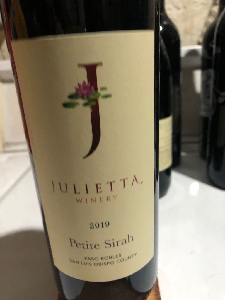 2019 Julietta Winery Petite Sirah, USA, California, Central Coast, Paso